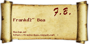 Frankó Bea névjegykártya